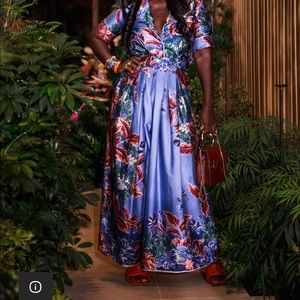 Multicolour tropical palazzo trouser